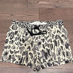 10 Crosby Derek Lam Black and Cream Leopard Print Shorts